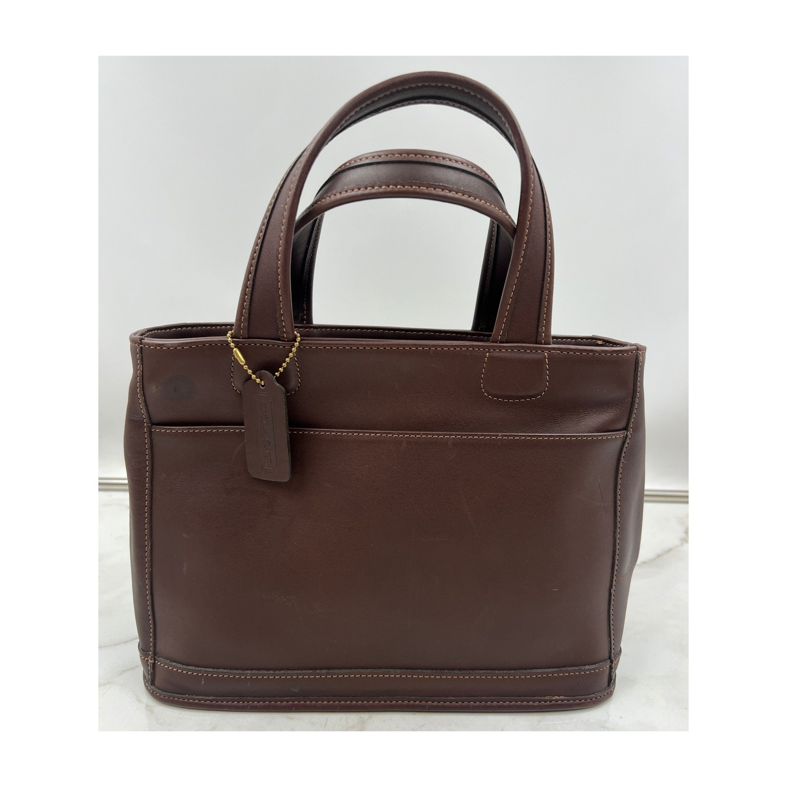 Vintage Coach Bleecker Satchel 9303 Mahogany Brown Leather Tote Bag Usa 2000
